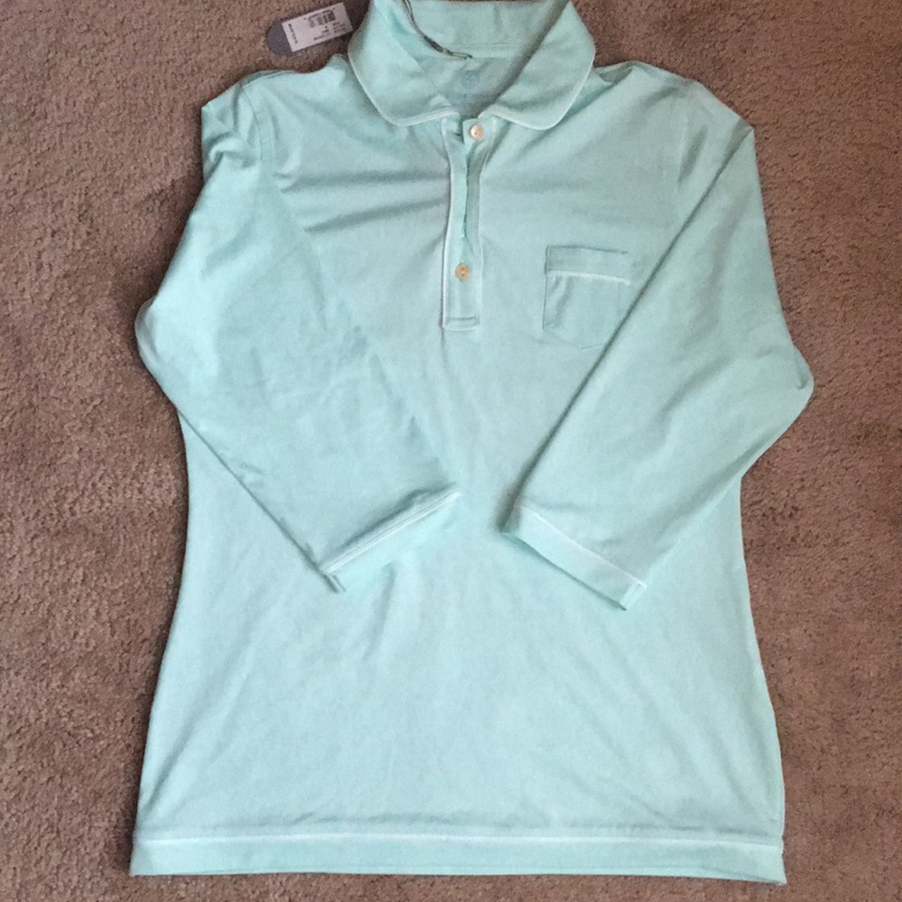 Peter Millar Sun Comfort Aqua 3/4 sleeved polo